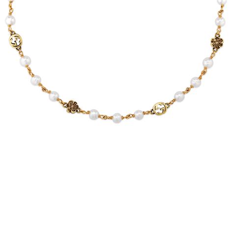 gucci pearl necklace|gucci gold pearl necklace.